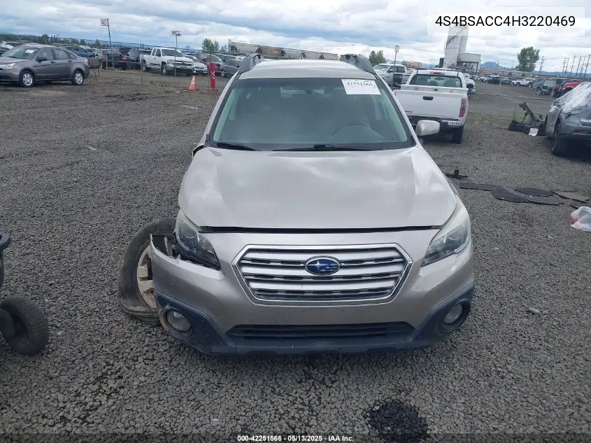 2017 Subaru Outback 2.5I Premium VIN: 4S4BSACC4H3220469 Lot: 42251566