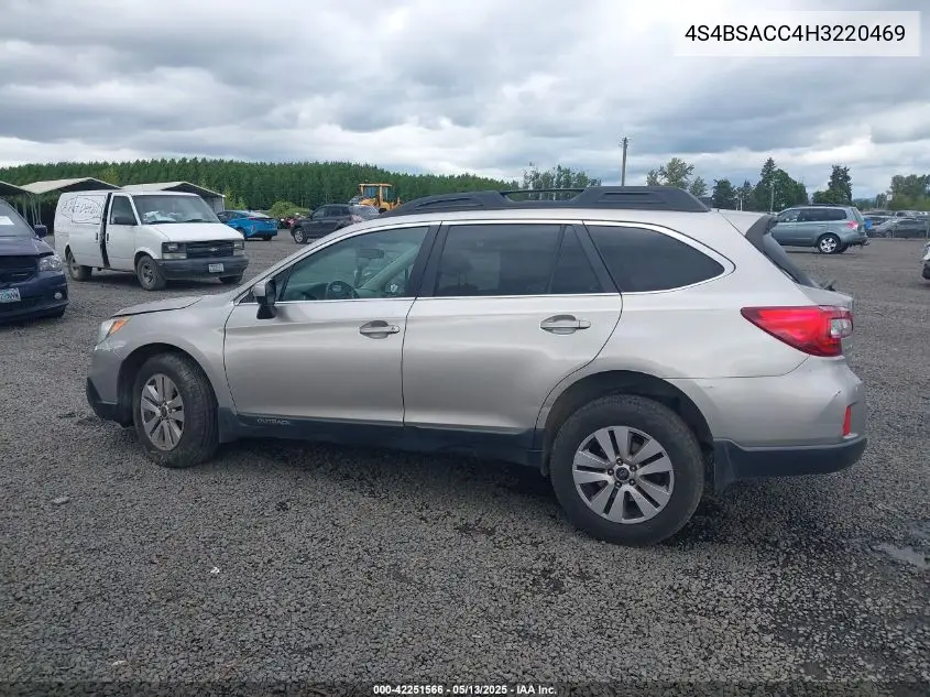 2017 Subaru Outback 2.5I Premium VIN: 4S4BSACC4H3220469 Lot: 42251566