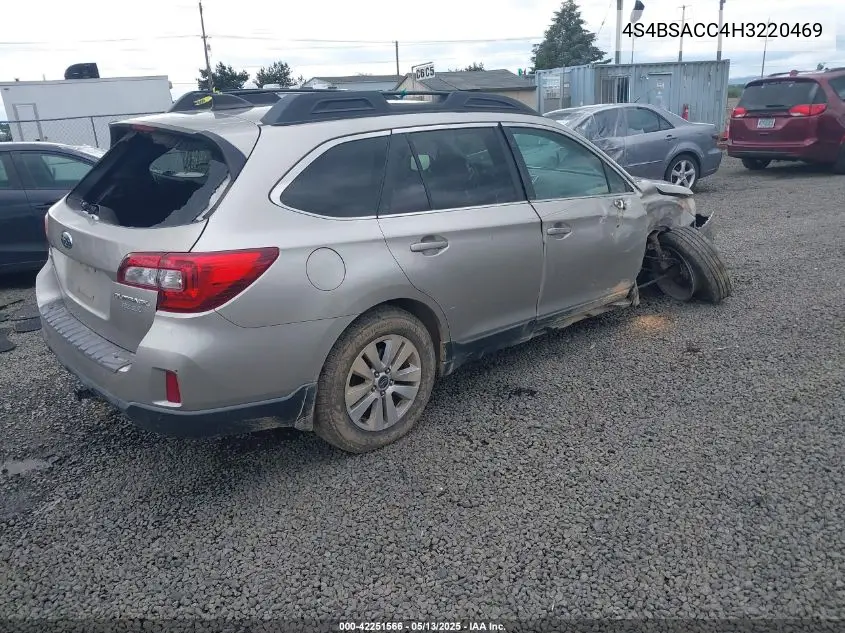 2017 Subaru Outback 2.5I Premium VIN: 4S4BSACC4H3220469 Lot: 42251566