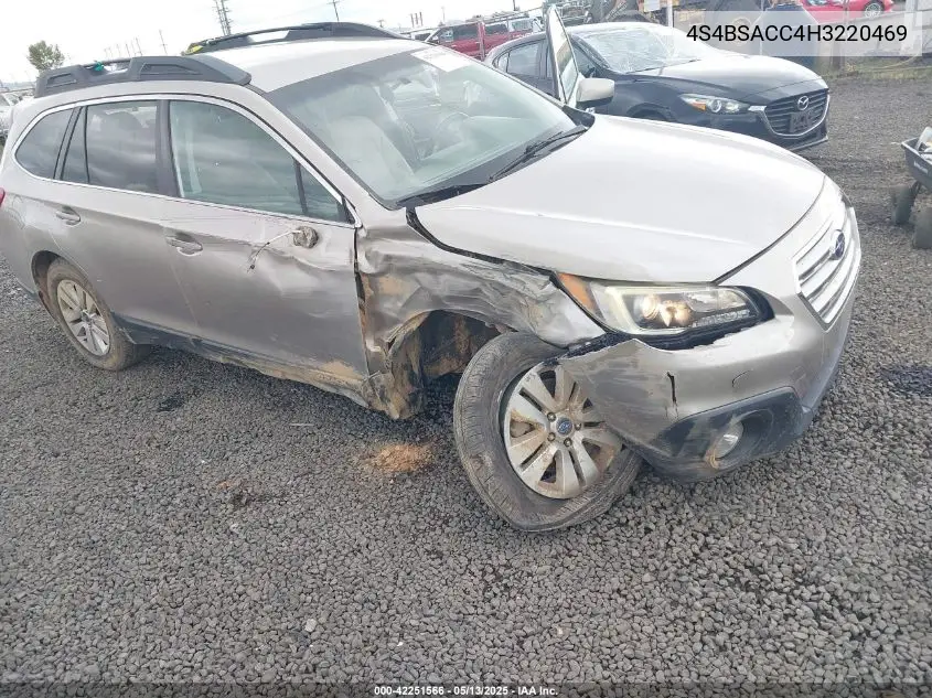 2017 Subaru Outback 2.5I Premium VIN: 4S4BSACC4H3220469 Lot: 42251566
