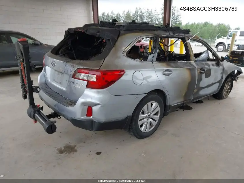2017 Subaru Outback 2.5I Premium VIN: 4S4BSACC3H3306789 Lot: 42268236
