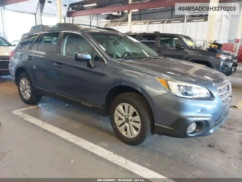 2017 Subaru Outback 2.5I Premium VIN: 4S4BSADC9H3270203 Lot: 42580807
