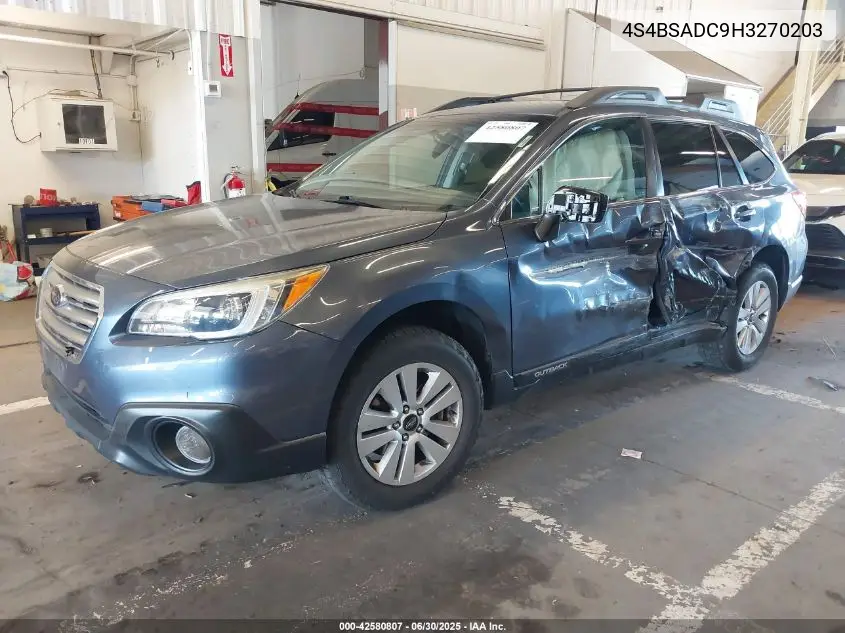 2017 Subaru Outback 2.5I Premium VIN: 4S4BSADC9H3270203 Lot: 42580807