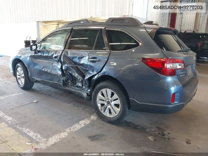 2017 Subaru Outback 2.5I Premium VIN: 4S4BSADC9H3270203 Lot: 42580807