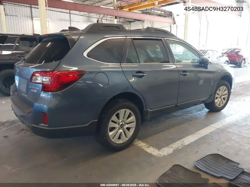 2017 Subaru Outback 2.5I Premium VIN: 4S4BSADC9H3270203 Lot: 42580807