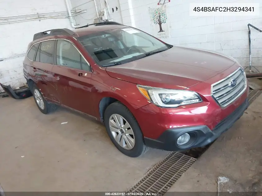 2017 Subaru Outback 2.5I Premium VIN: 4S4BSAFC2H3294341 Lot: 42623197