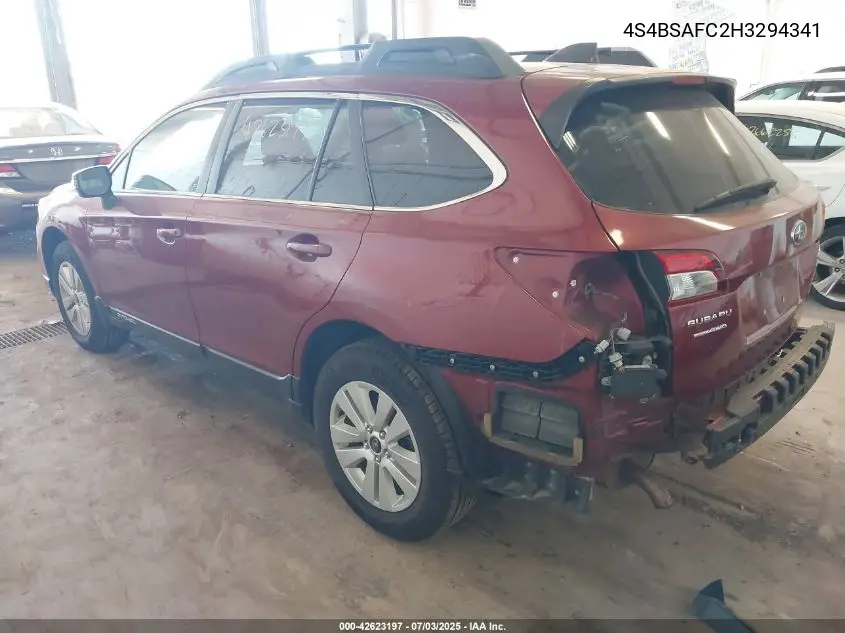 2017 Subaru Outback 2.5I Premium VIN: 4S4BSAFC2H3294341 Lot: 42623197