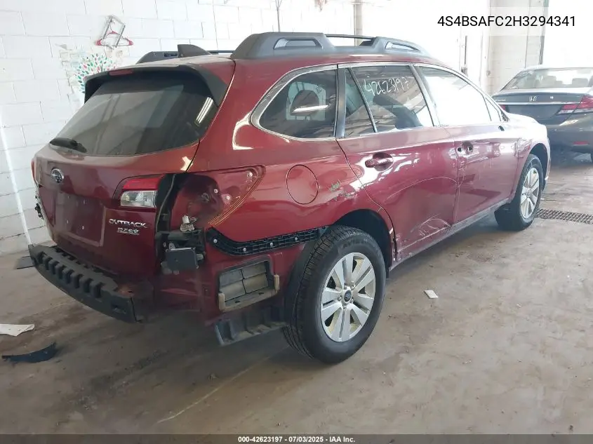 2017 Subaru Outback 2.5I Premium VIN: 4S4BSAFC2H3294341 Lot: 42623197