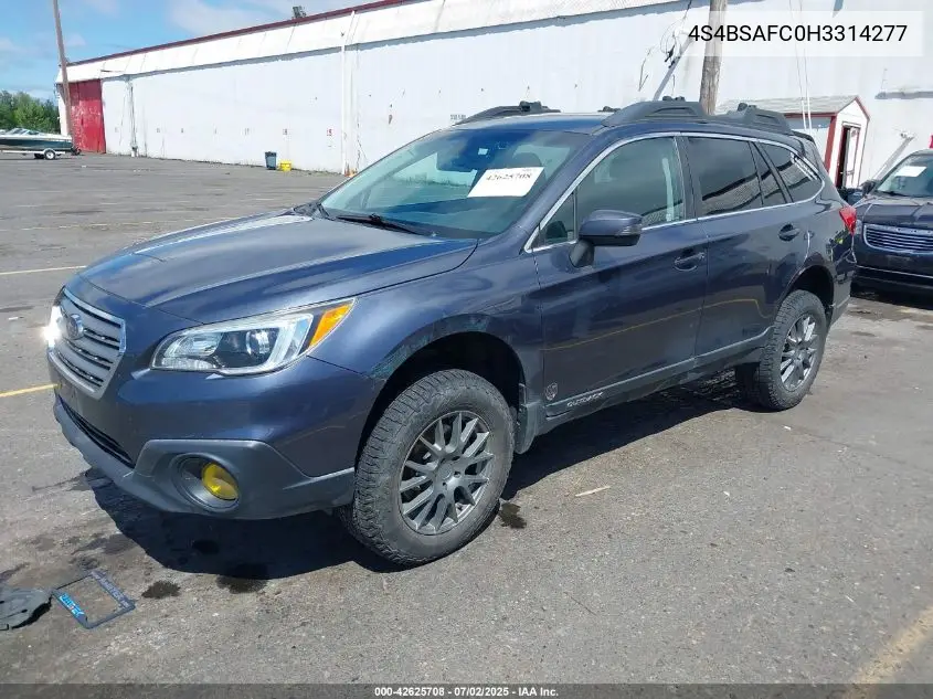 2017 Subaru Outback 2.5I Premium VIN: 4S4BSAFC0H3314277 Lot: 42625708