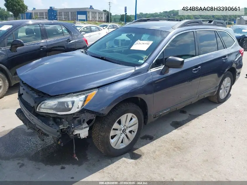 2017 Subaru Outback 2.5I VIN: 4S4BSAAC8H3390661 Lot: 42628590