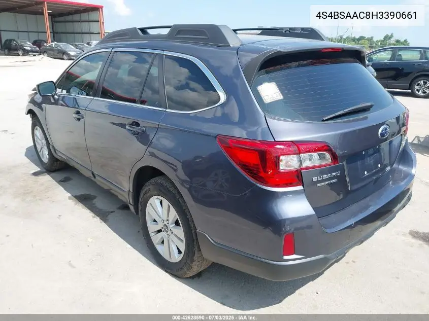 2017 Subaru Outback 2.5I VIN: 4S4BSAAC8H3390661 Lot: 42628590