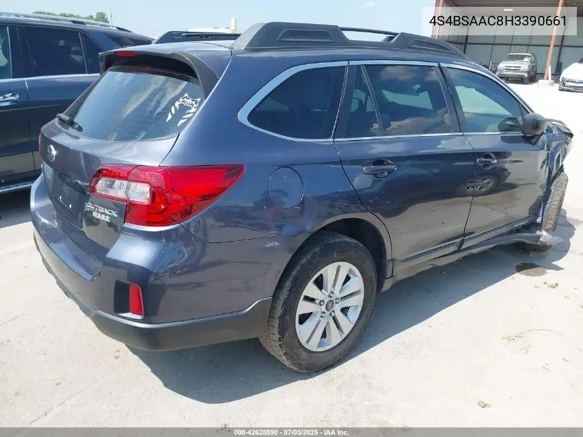 2017 Subaru Outback 2.5I VIN: 4S4BSAAC8H3390661 Lot: 42628590