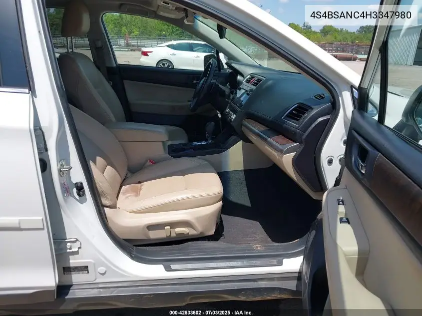 2017 Subaru Outback 2.5I Limited VIN: 4S4BSANC4H3347980 Lot: 42633602