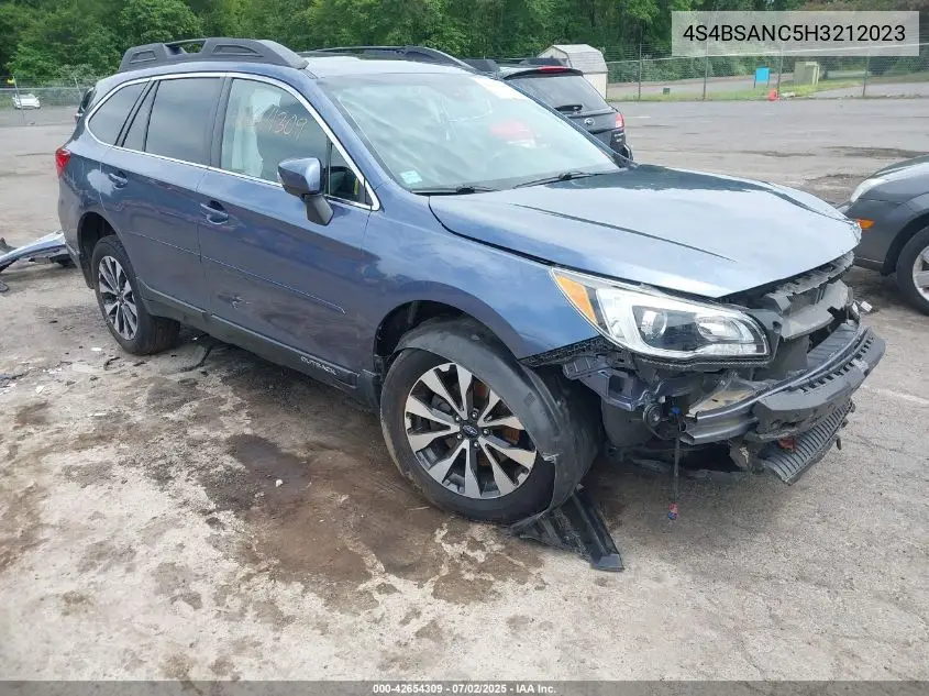 2017 Subaru Outback 2.5I Limited VIN: 4S4BSANC5H3212023 Lot: 42654309