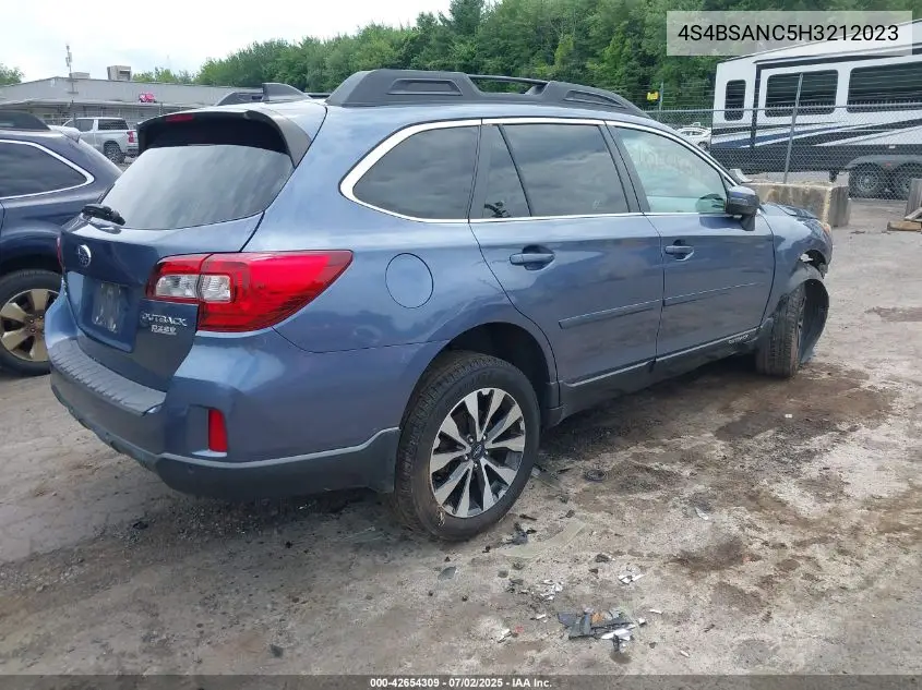 2017 Subaru Outback 2.5I Limited VIN: 4S4BSANC5H3212023 Lot: 42654309