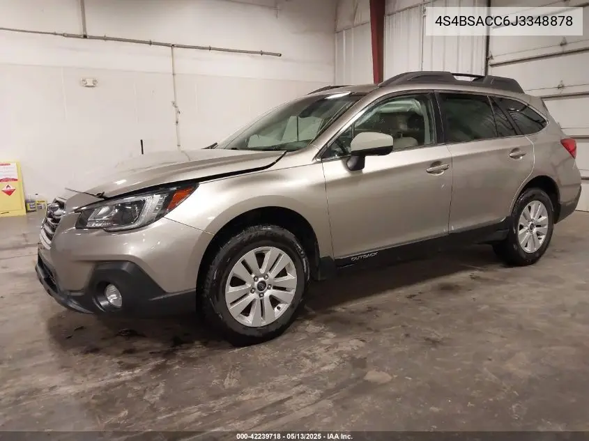 2018 Subaru Outback 2.5I Premium VIN: 4S4BSACC6J3348878 Lot: 42239718