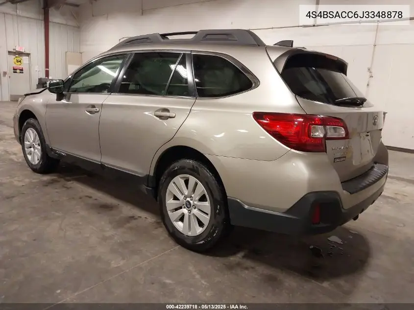 2018 Subaru Outback 2.5I Premium VIN: 4S4BSACC6J3348878 Lot: 42239718