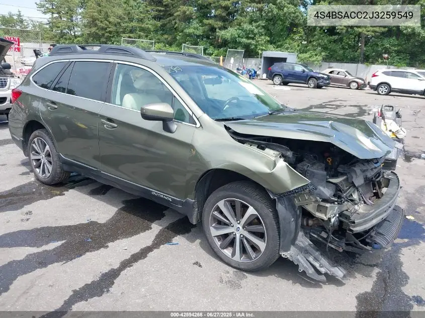 2018 Subaru Outback 2.5I Premium VIN: 4S4BSACC2J3259549 Lot: 42594266