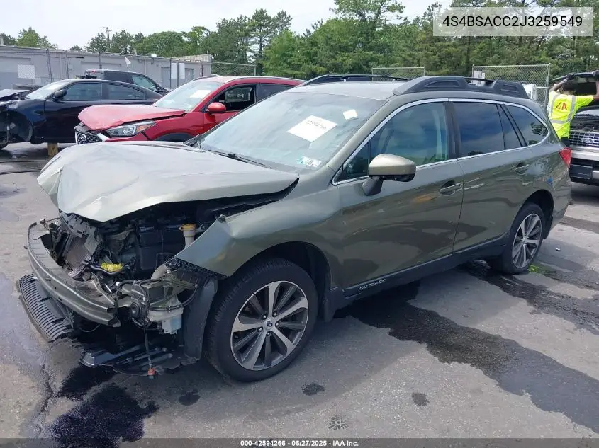 2018 Subaru Outback 2.5I Premium VIN: 4S4BSACC2J3259549 Lot: 42594266
