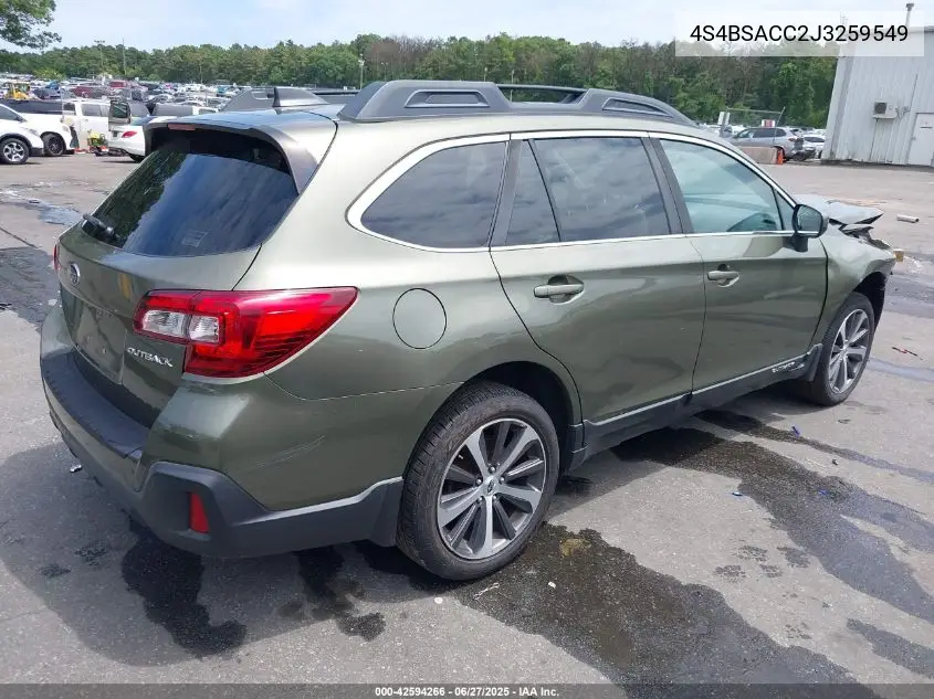 2018 Subaru Outback 2.5I Premium VIN: 4S4BSACC2J3259549 Lot: 42594266