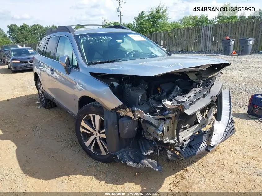 2018 Subaru Outback 2.5I Limited VIN: 4S4BSANC0J3356990 Lot: 42600580