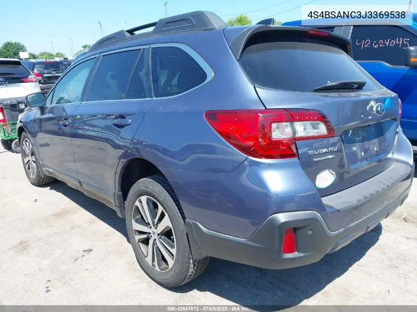 2018 Subaru Outback 2.5I Limited VIN: 4S4BSANC3J3369538 Lot: 42641072