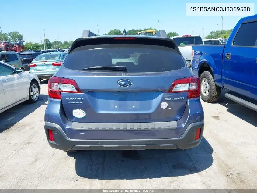 2018 Subaru Outback 2.5I Limited VIN: 4S4BSANC3J3369538 Lot: 42641072