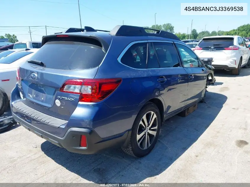 2018 Subaru Outback 2.5I Limited VIN: 4S4BSANC3J3369538 Lot: 42641072