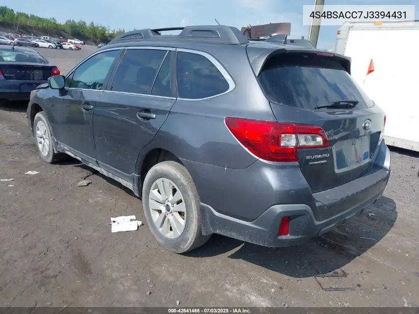 2018 Subaru Outback 2.5I Premium VIN: 4S4BSACC7J3394431 Lot: 42641466