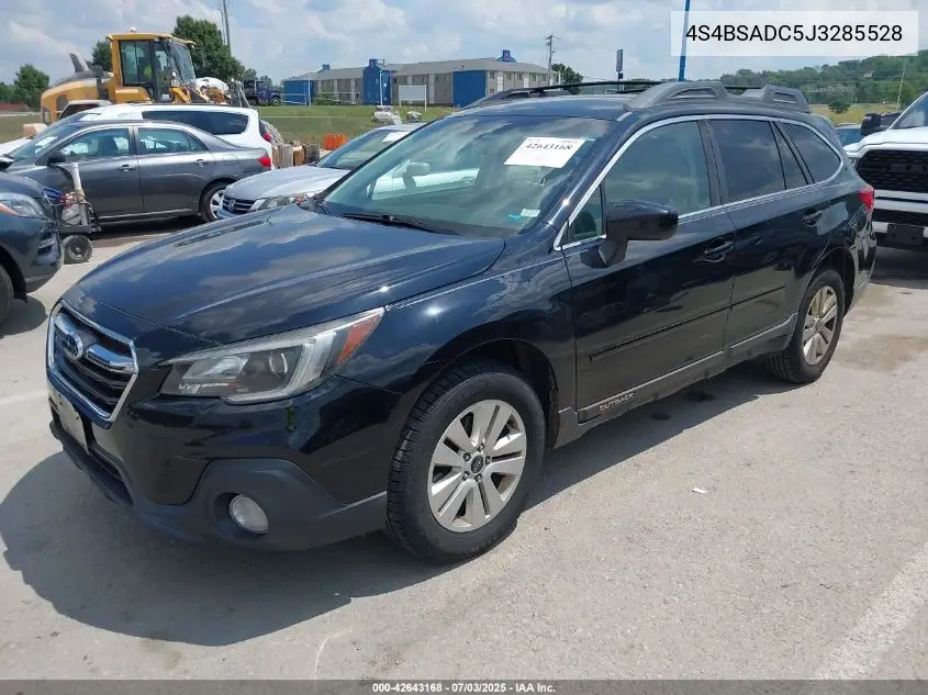 2018 Subaru Outback 2.5I Premium VIN: 4S4BSADC5J3285528 Lot: 42643168