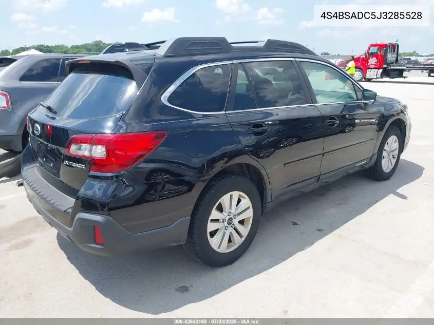 2018 Subaru Outback 2.5I Premium VIN: 4S4BSADC5J3285528 Lot: 42643168