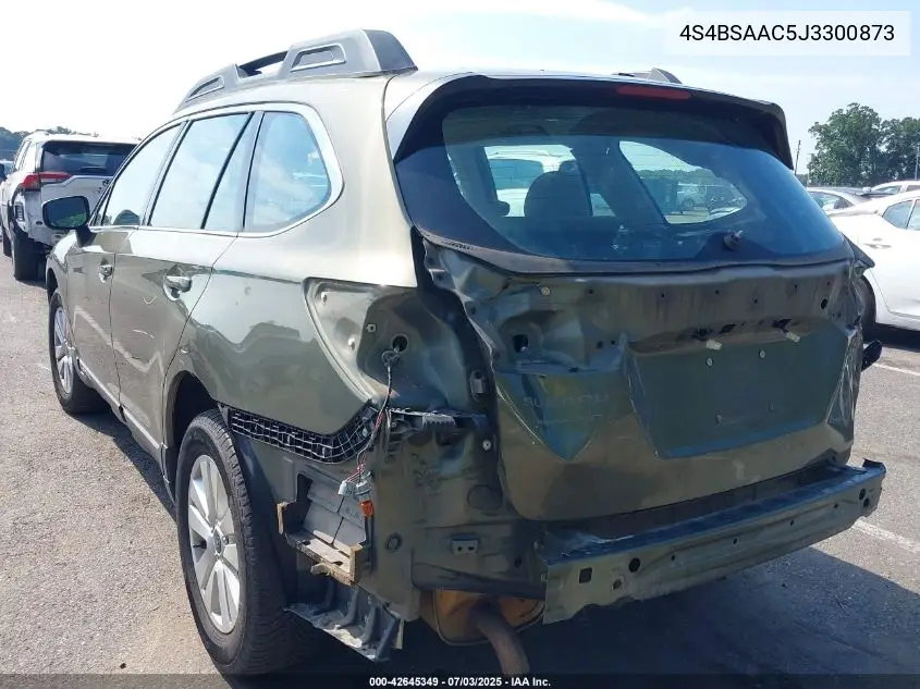 2018 Subaru Outback 2.5I VIN: 4S4BSAAC5J3300873 Lot: 42645349