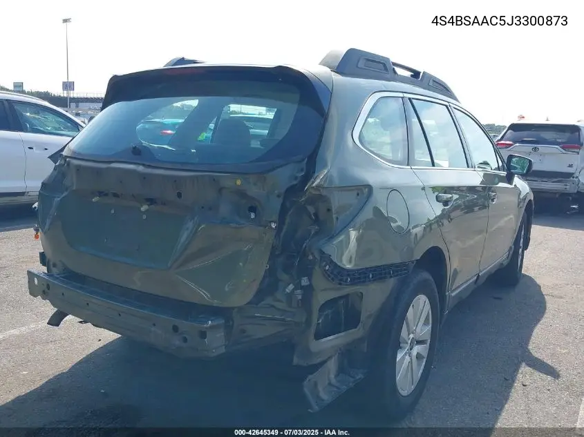 2018 Subaru Outback 2.5I VIN: 4S4BSAAC5J3300873 Lot: 42645349