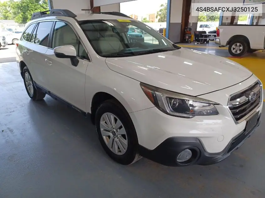 2018 Subaru Outback 2.5I Premium VIN: 4S4BSAFCXJ3250125 Lot: 42673013