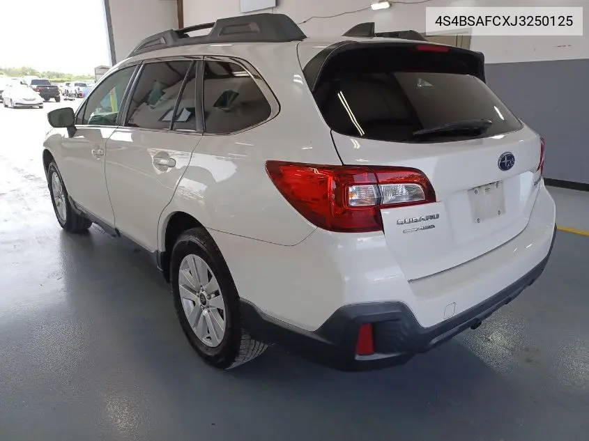 2018 Subaru Outback 2.5I Premium VIN: 4S4BSAFCXJ3250125 Lot: 42673013