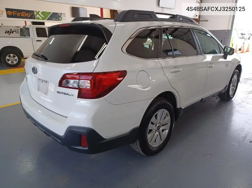2018 Subaru Outback 2.5I Premium VIN: 4S4BSAFCXJ3250125 Lot: 42673013