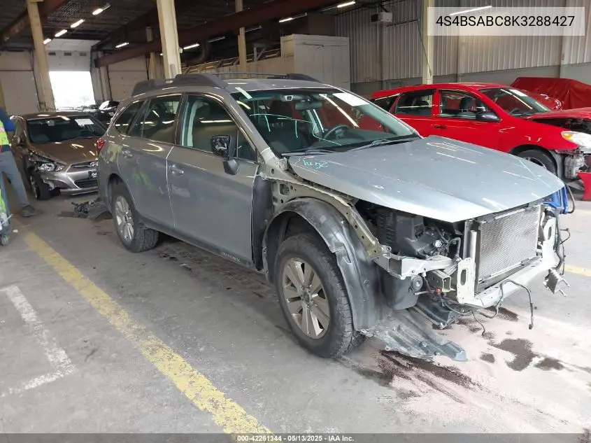 2019 Subaru Outback 2.5I VIN: 4S4BSABC8K3288427 Lot: 42261344