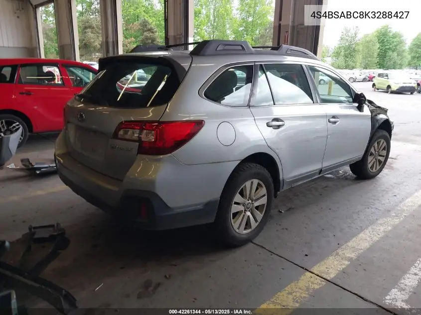 2019 Subaru Outback 2.5I VIN: 4S4BSABC8K3288427 Lot: 42261344
