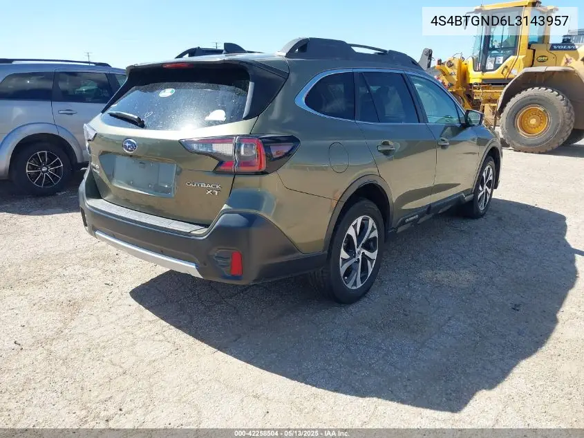 2020 Subaru Outback Limited Xt VIN: 4S4BTGND6L3143957 Lot: 42258504