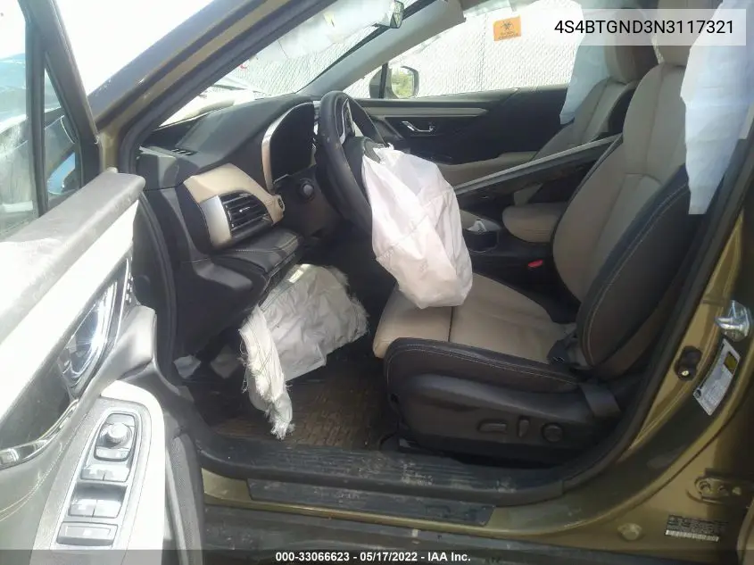 2022 Subaru Outback Limited Xt VIN: 4S4BTGND3N3117321 Lot: 33066623