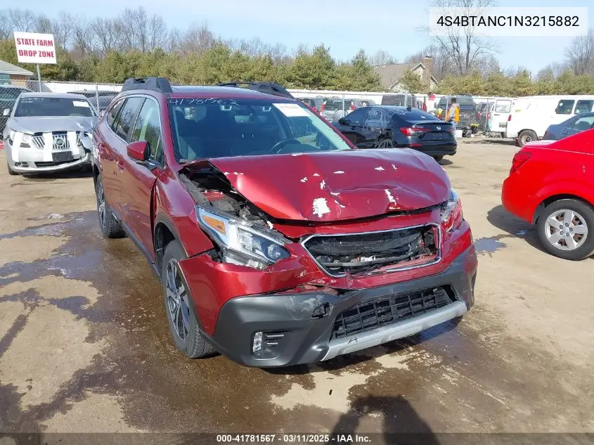 2022 Subaru Outback Limited VIN: 4S4BTANC1N3215882 Lot: 41781567