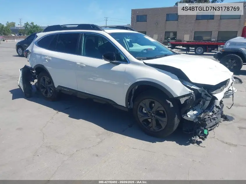 2022 Subaru Outback Onyx Edition Xt VIN: 4S4BTGLD7N3178769 Lot: 42192492