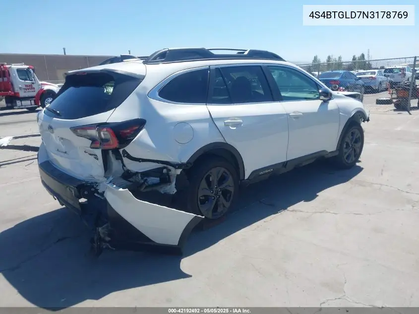 2022 Subaru Outback Onyx Edition Xt VIN: 4S4BTGLD7N3178769 Lot: 42192492