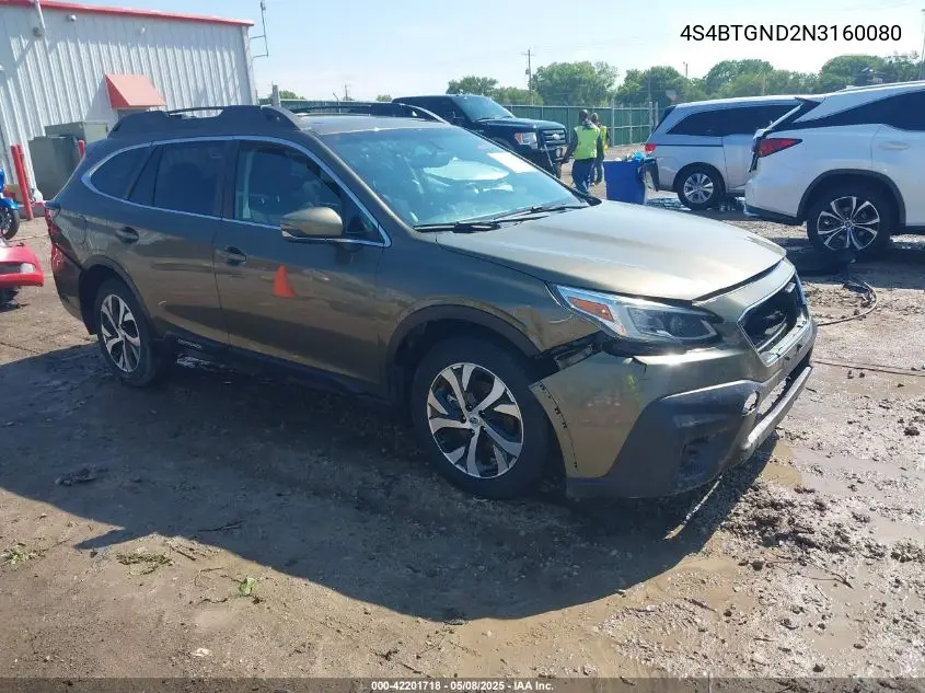 2022 Subaru Outback Limited Xt VIN: 4S4BTGND2N3160080 Lot: 42201718
