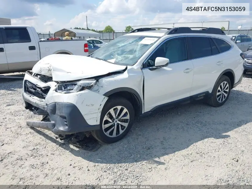 2022 Subaru Outback Premium VIN: 4S4BTAFC5N3153059 Lot: 42219220