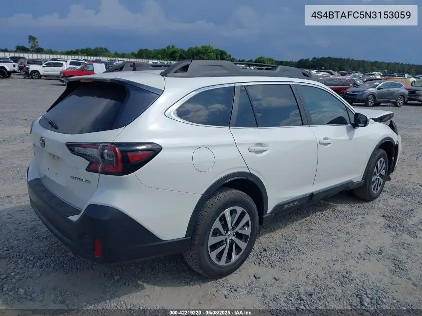 2022 Subaru Outback Premium VIN: 4S4BTAFC5N3153059 Lot: 42219220
