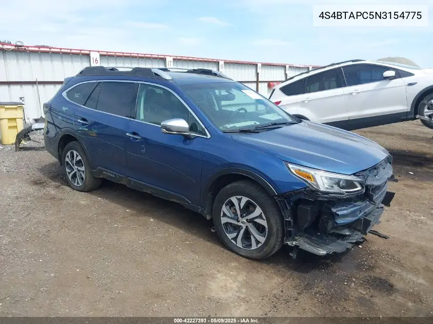 2022 Subaru Outback Touring VIN: 4S4BTAPC5N3154775 Lot: 42227393
