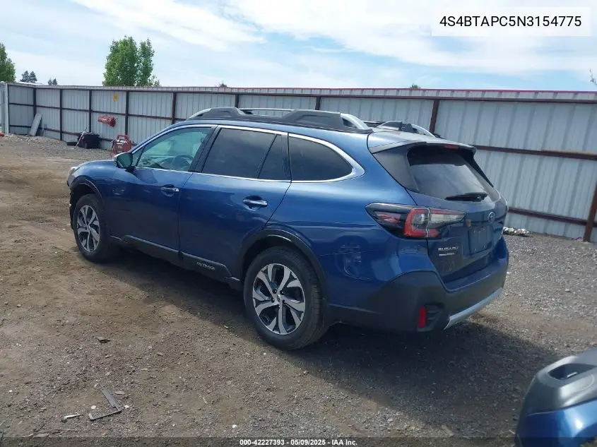 2022 Subaru Outback Touring VIN: 4S4BTAPC5N3154775 Lot: 42227393