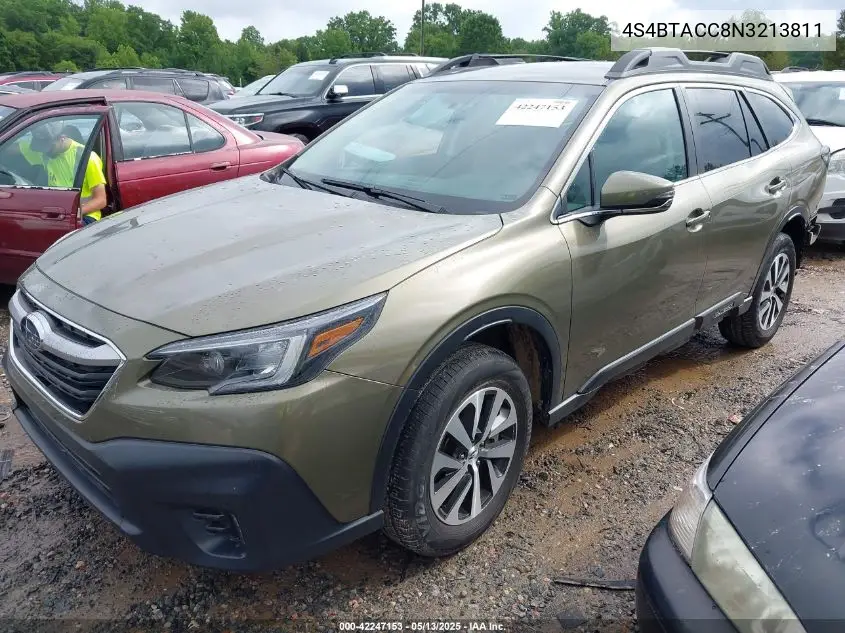 2022 Subaru Outback Premium VIN: 4S4BTACC8N3213811 Lot: 42247153