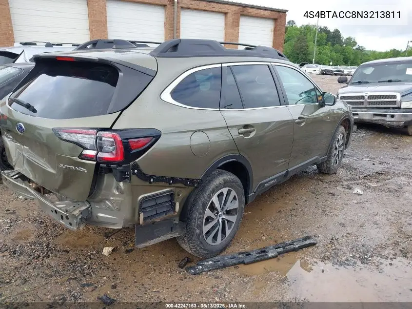 2022 Subaru Outback Premium VIN: 4S4BTACC8N3213811 Lot: 42247153